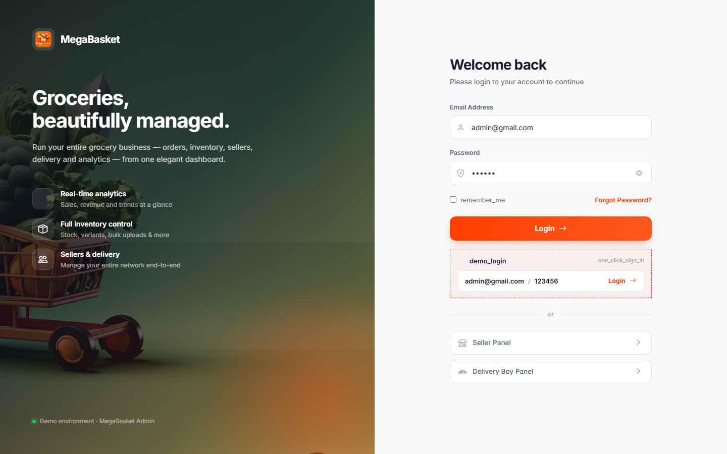Admin login