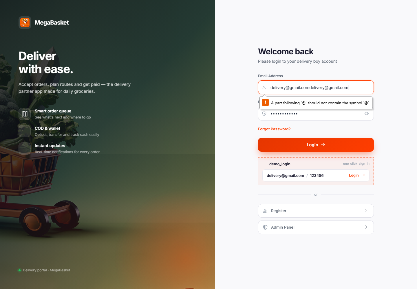Delivery dashboard